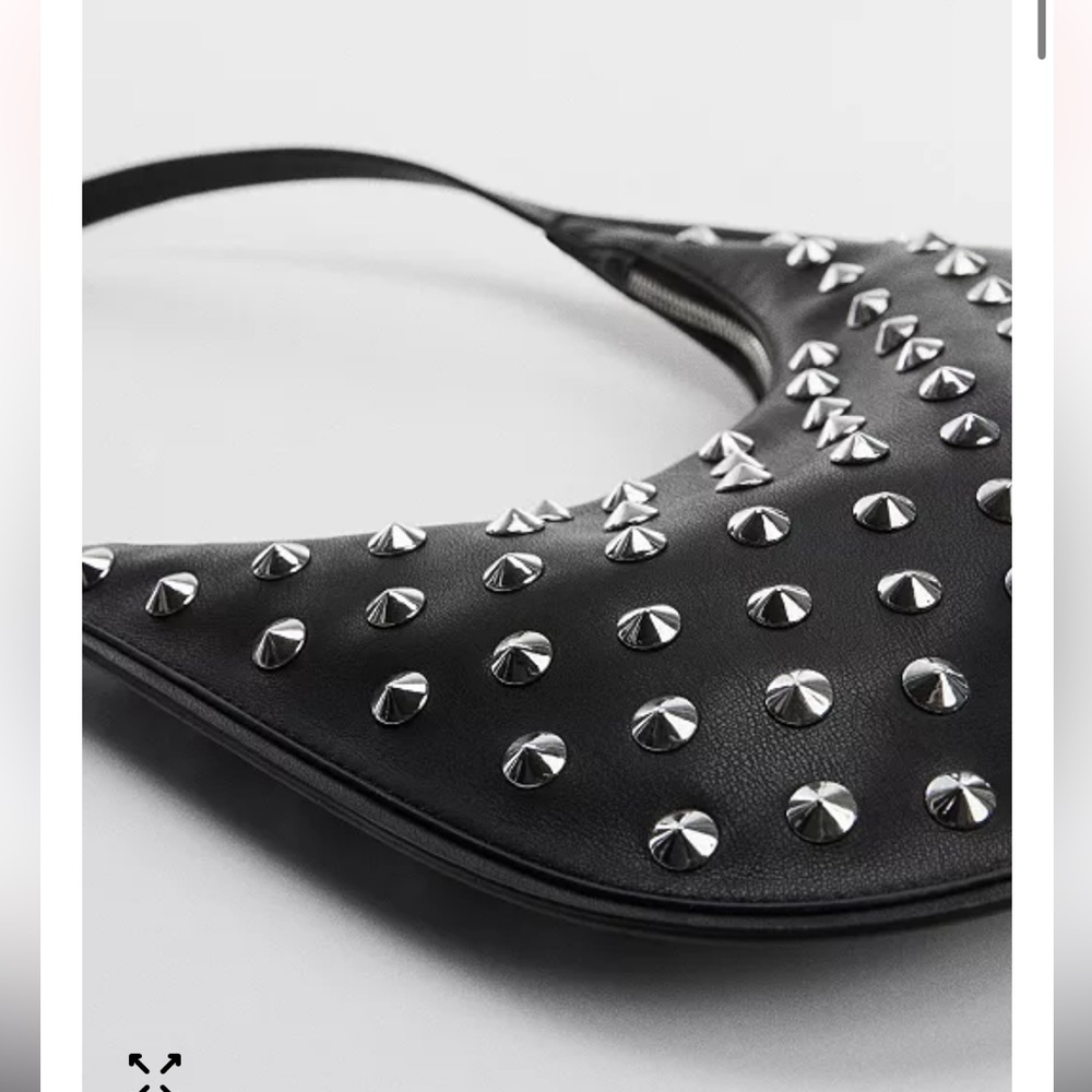Mango Black Studded Shoulder Bag - Picture 3 of 9